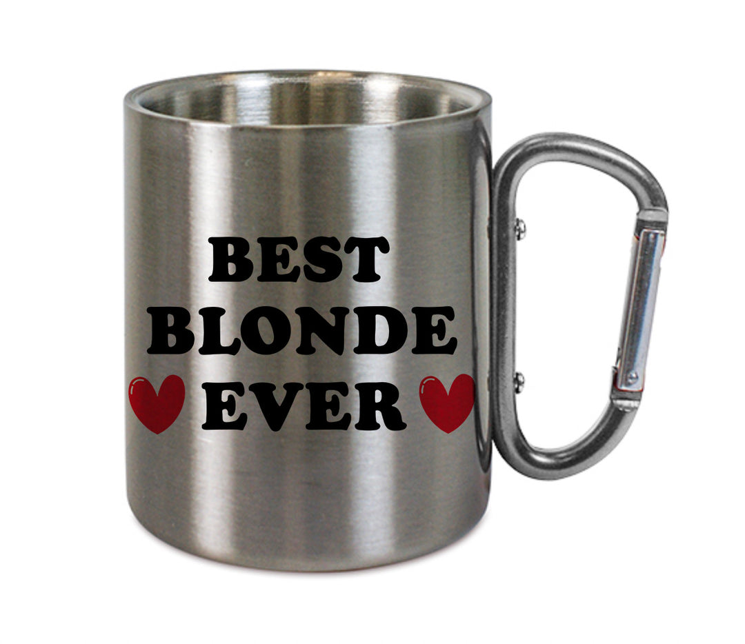 Mug inox mousqueton personnalisé Best blonde ever