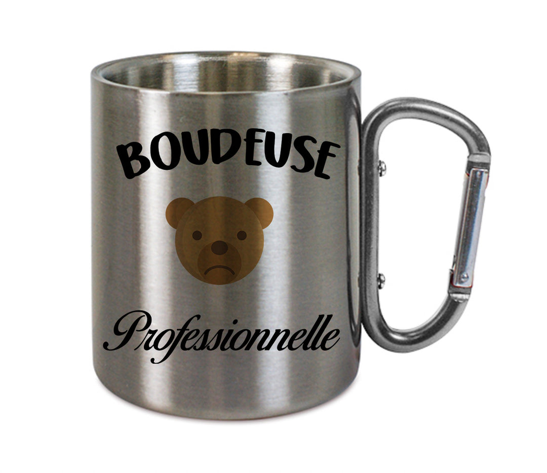 Mug inox mousqueton personnalisé Boudeuse professionnelle