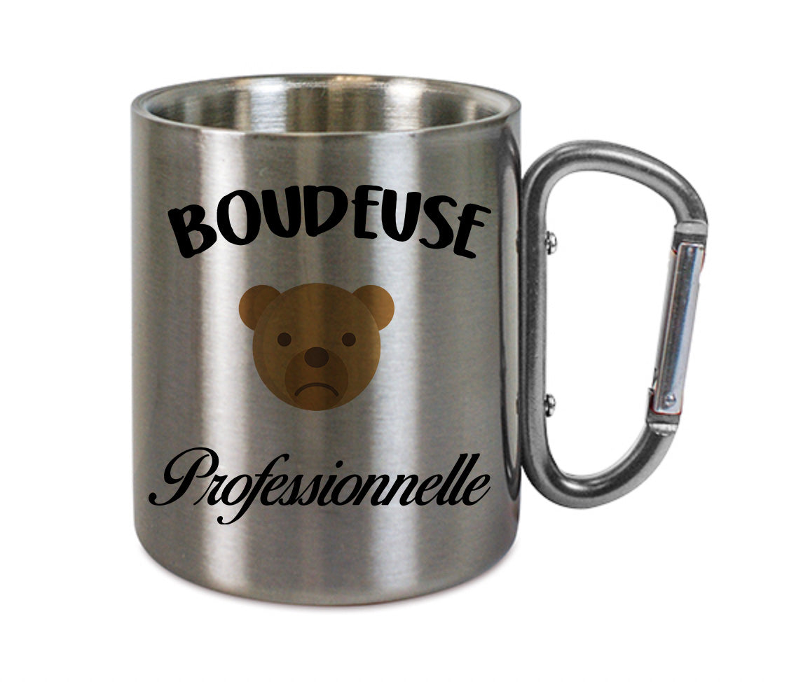 Mug inox mousqueton personnalisé Boudeuse professionnelle