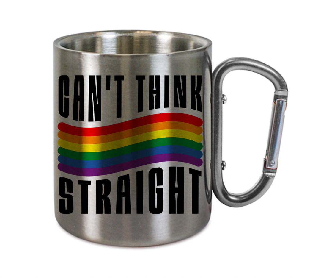 Mug inox mousqueton personnalisé Can't think straight