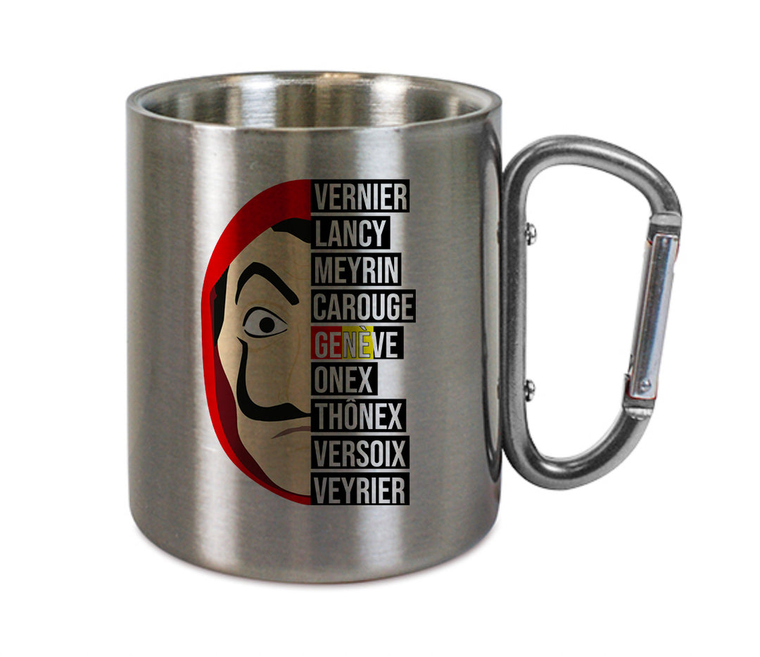 Mug inox mousqueton personnalisé Casa de Papel Geneve