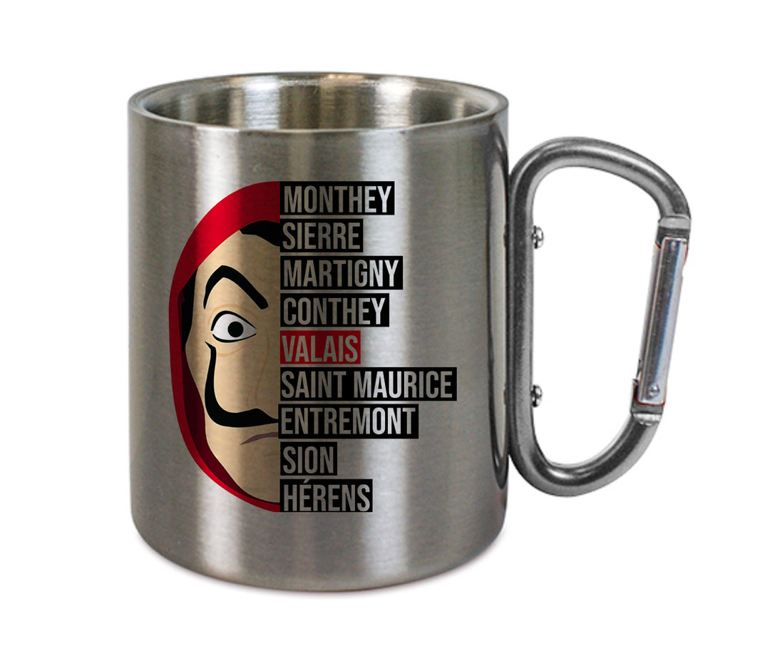 Mug inox mousqueton personnalisé Casa de Papel Valais