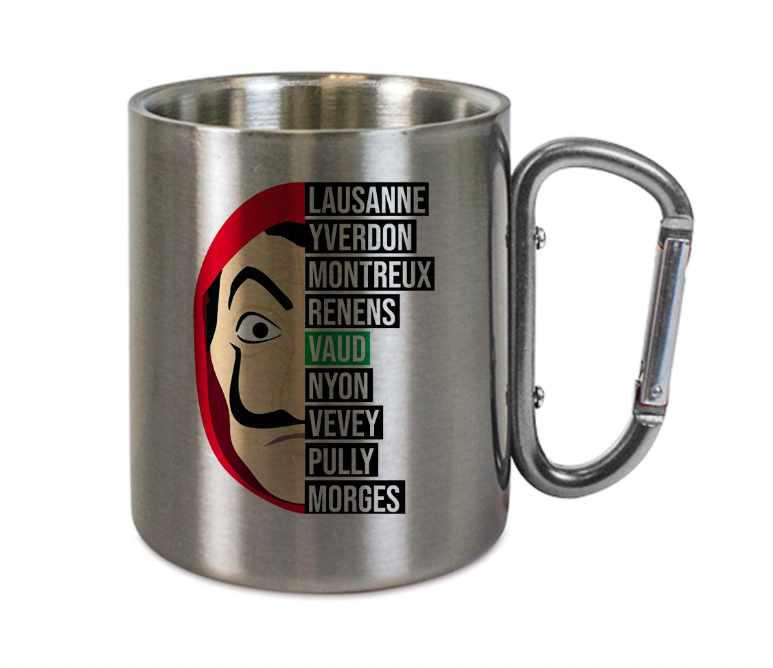 Mug inox mousqueton personnalisé Casa de Papel Vaud