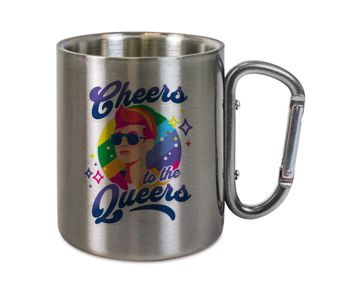 Mug inox mousqueton personnalisé Cheers to the queers