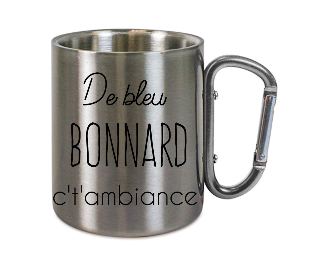 Mug inox mousqueton personnalisé De bleu bonnard c't'ambiance