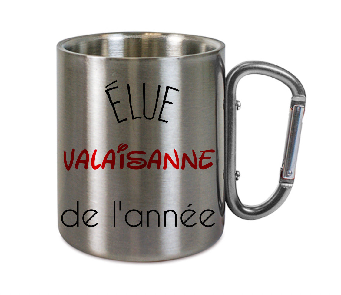 Mug inox mousqueton personnalisé Elue valaisanne de l'annee