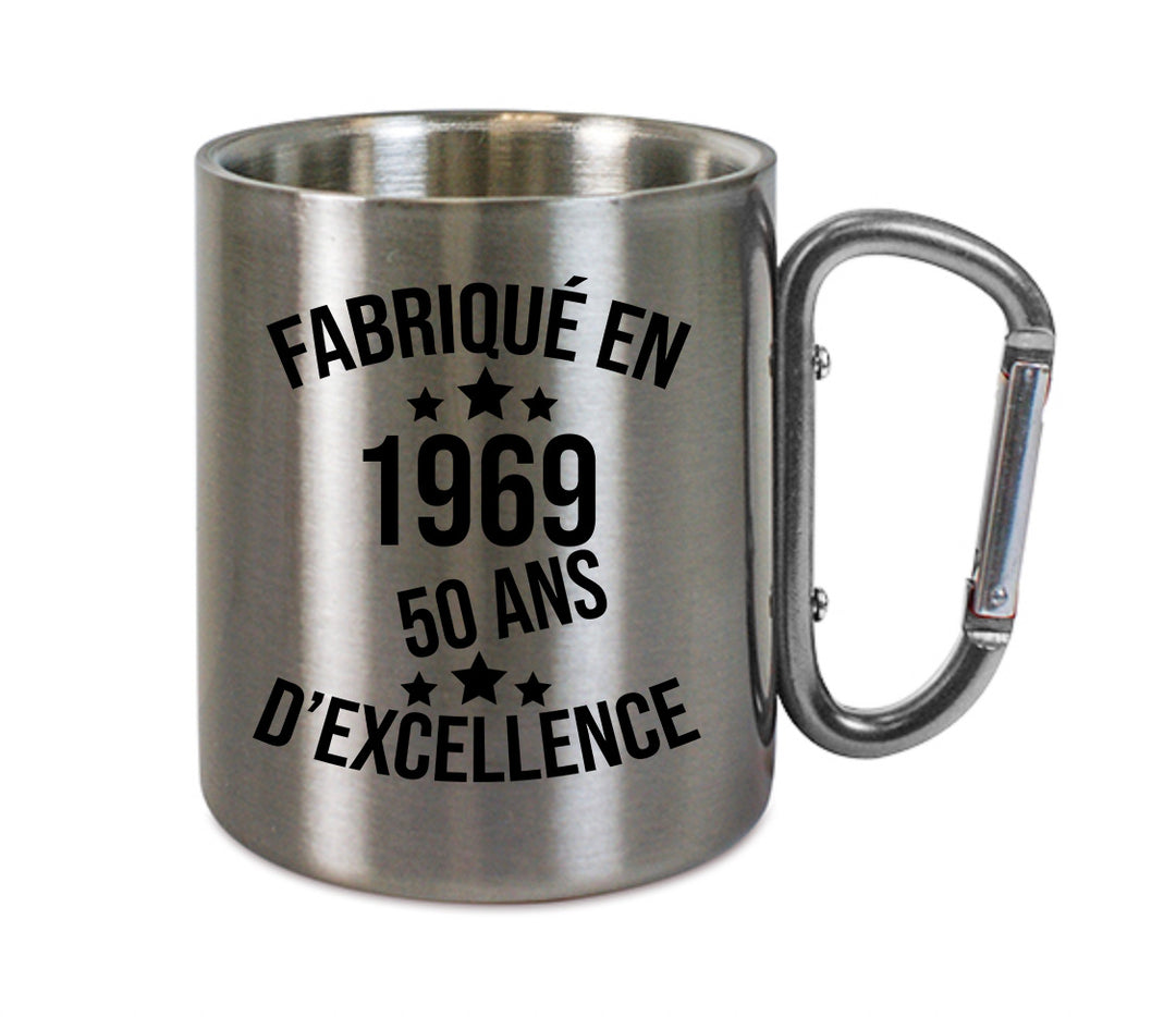 Mug inox mousqueton personnalisé Fabrique en 1969