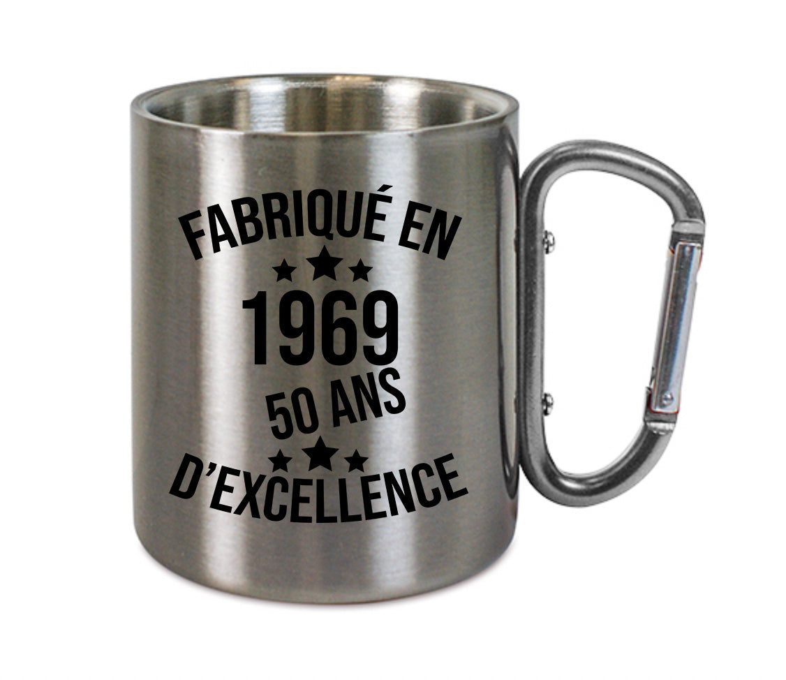 Mug inox mousqueton personnalisé Fabrique en 1969