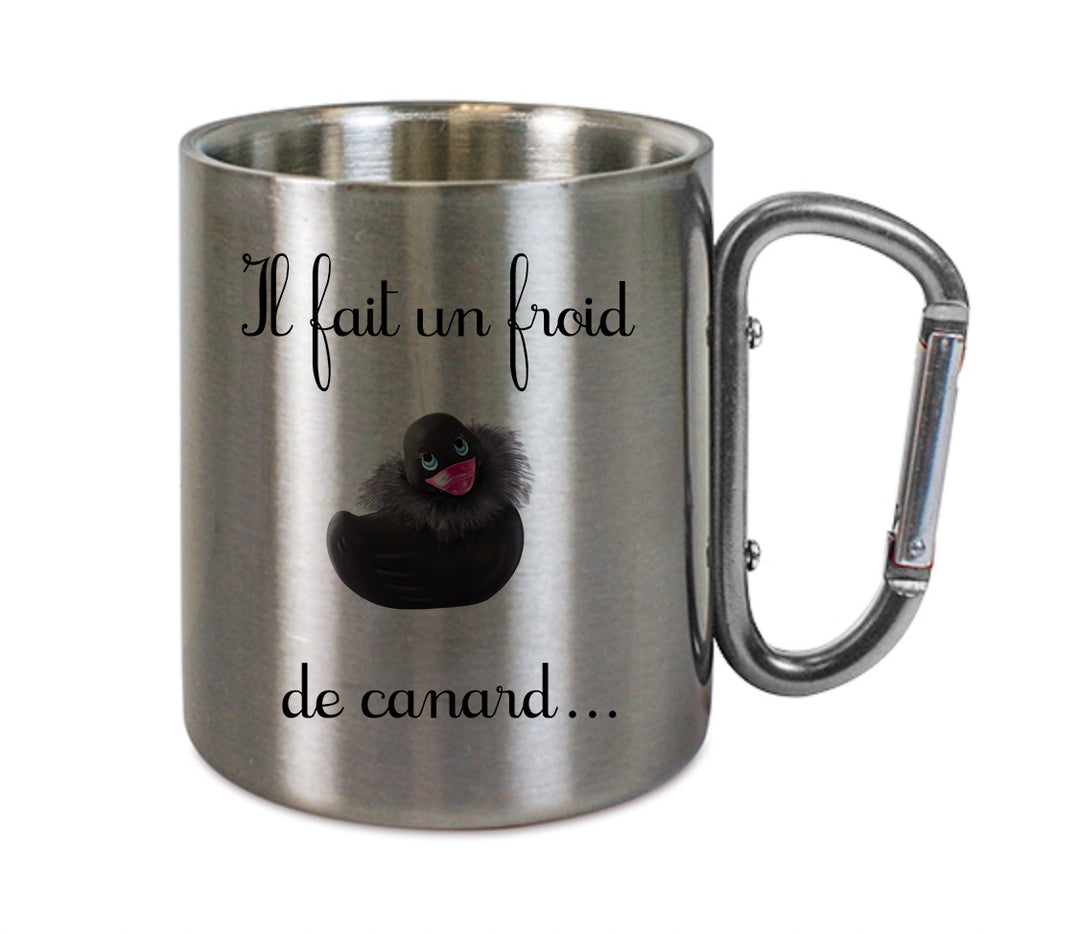 Mug inox mousqueton personnalisé Froid-de-canard