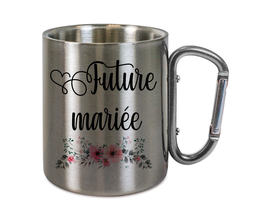 Mug inox mousqueton personnalisé Future mariee