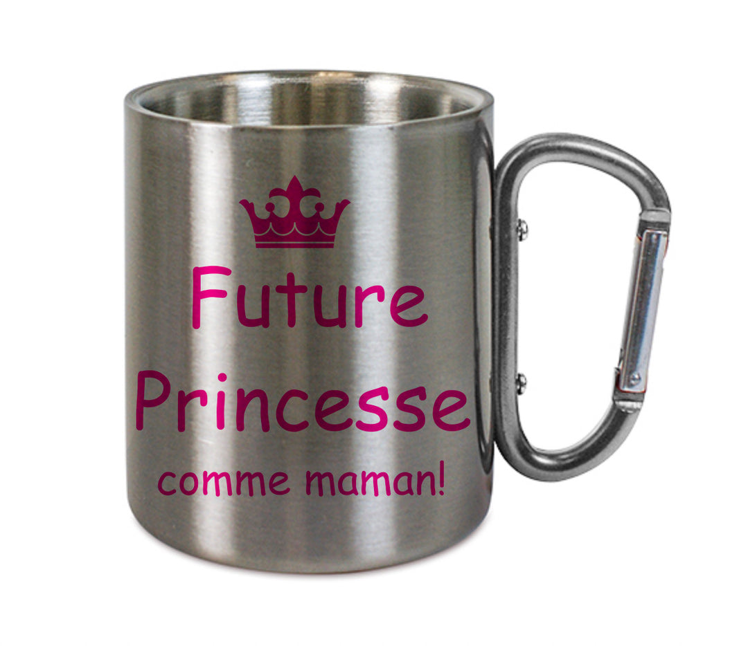 Mug inox mousqueton personnalisé Future princesse