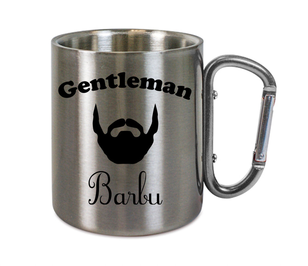 Mug inox mousqueton personnalisé Gentleman barbu