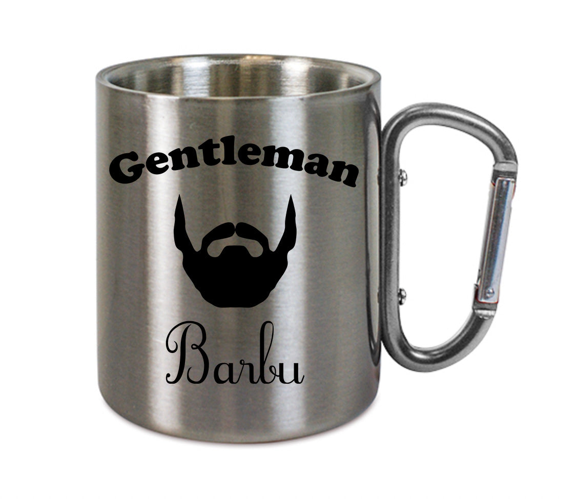 Mug inox mousqueton personnalisé Gentleman barbu