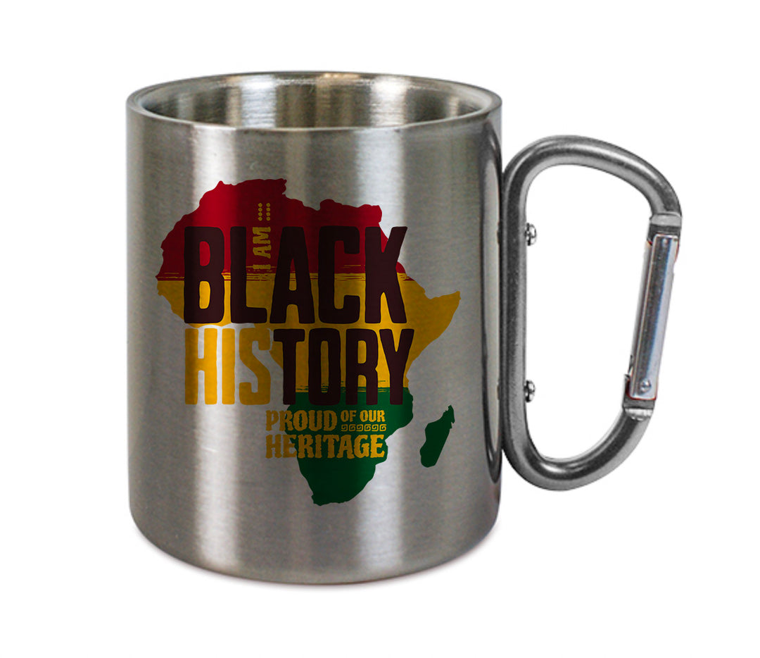Mug inox mousqueton personnalisé I am black history