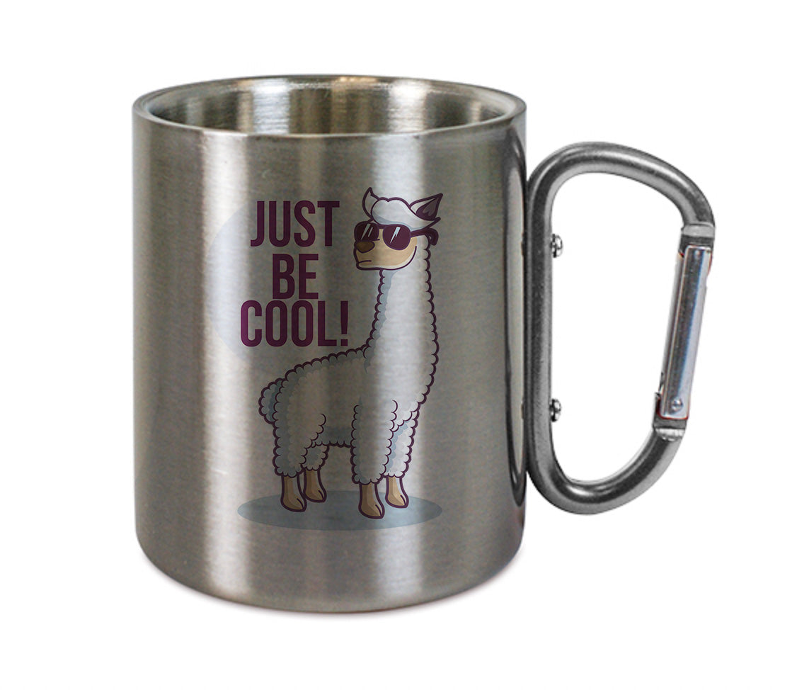 Mug inox mousqueton personnalisé Lama just be cool