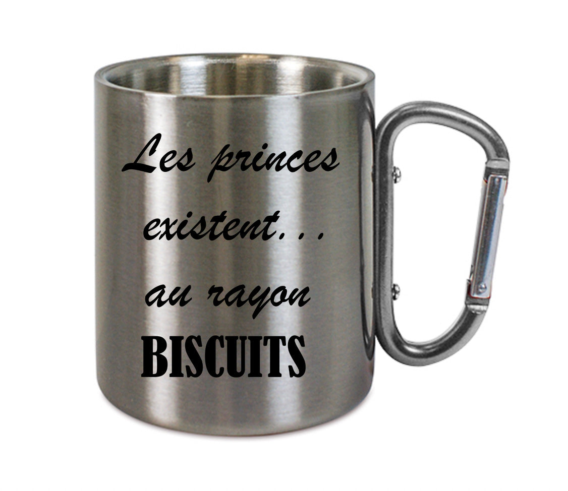 Mug inox mousqueton personnalisé Les princes existent