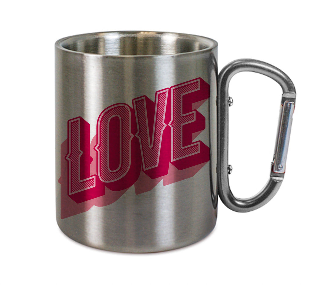 Mug inox mousqueton personnalisé Love