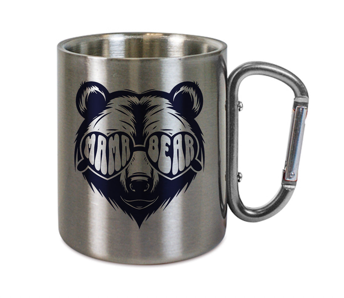Mug inox mousqueton personnalisé Mama bear