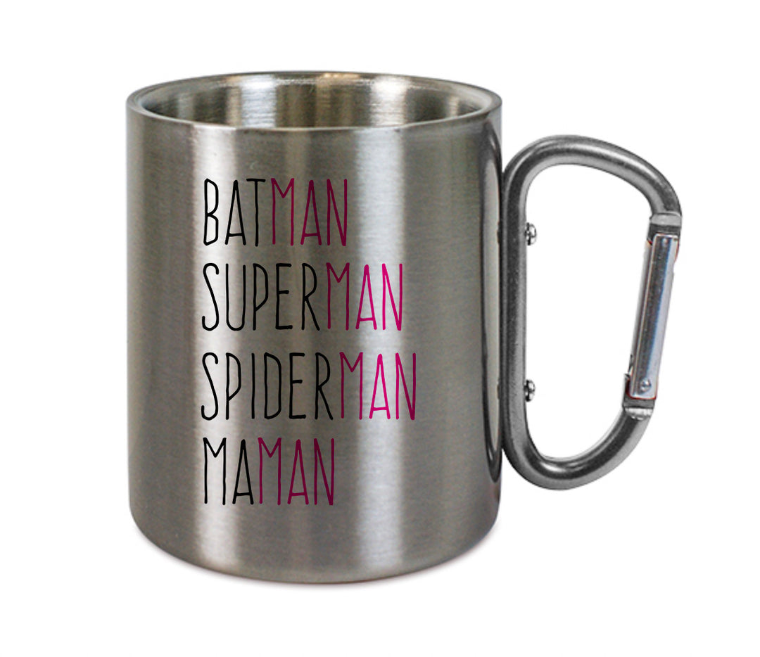Mug inox mousqueton personnalisé Maman
