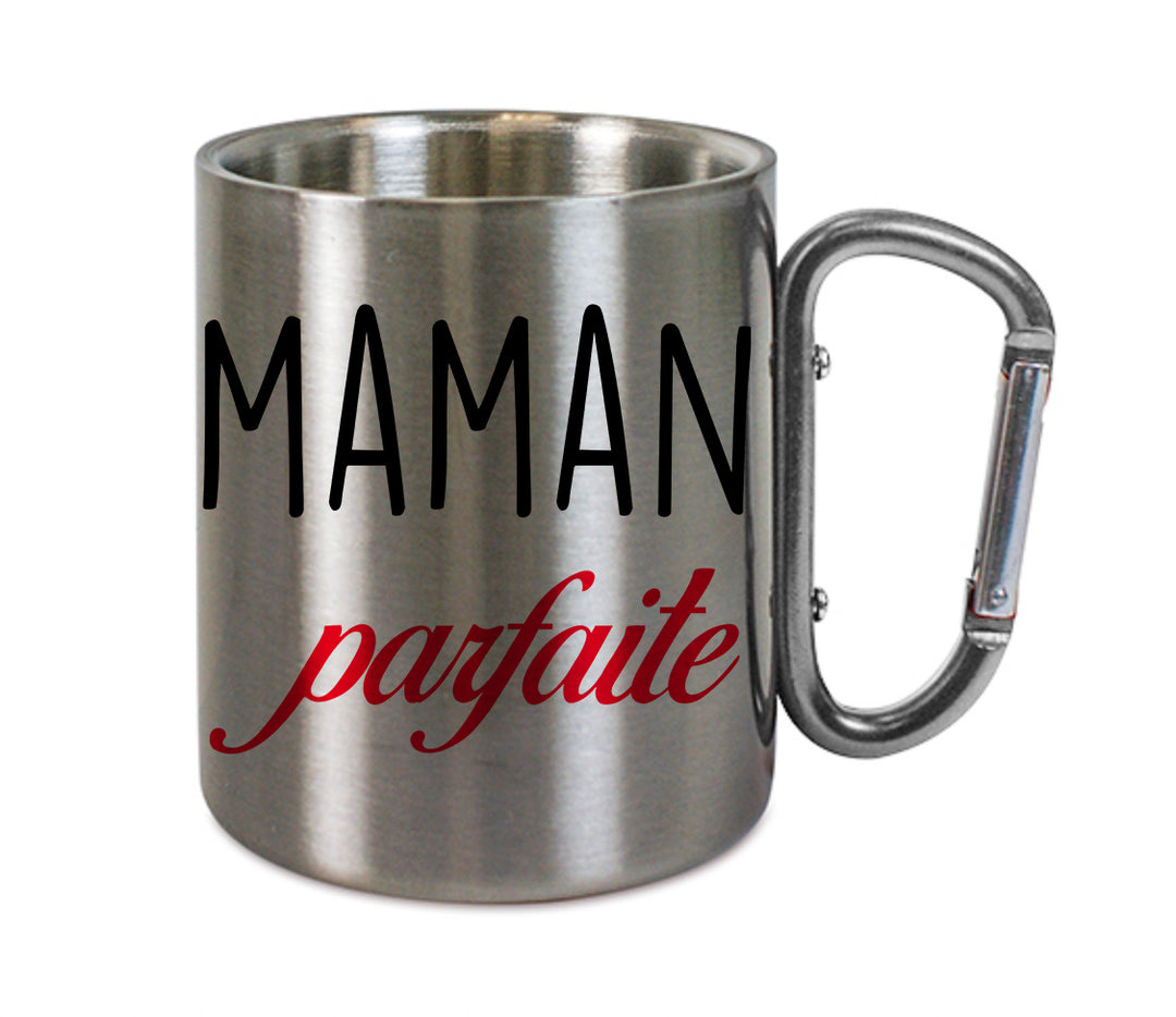 Mug inox mousqueton personnalisé Maman parfaite