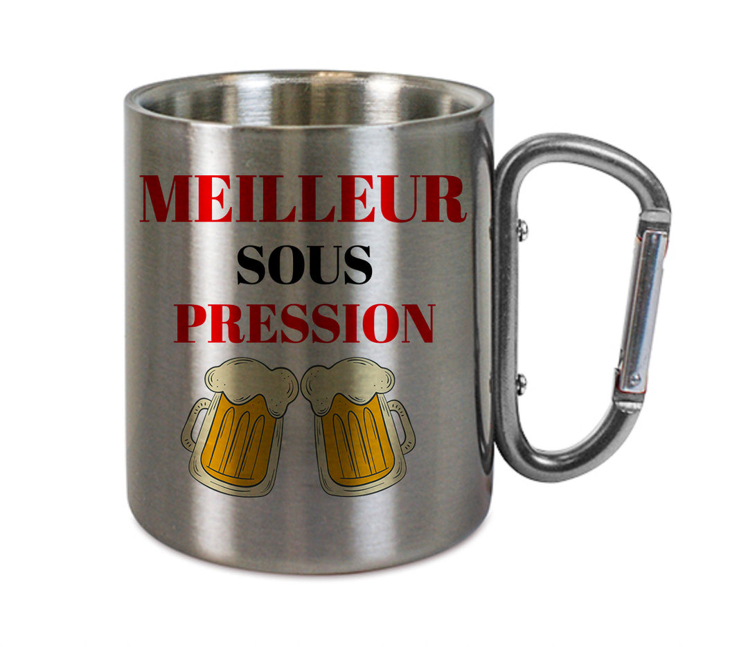 Mug inox mousqueton personnalisé Meilleur sous pression
