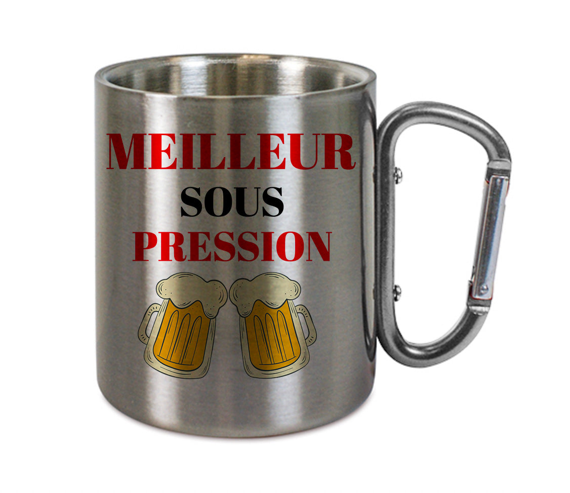 Mug inox mousqueton personnalisé Meilleur sous pression