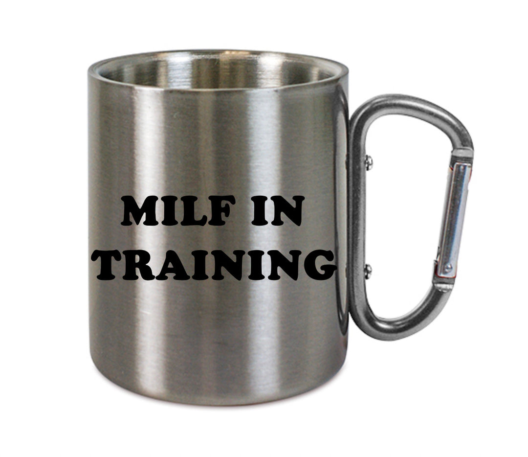 Mug inox mousqueton personnalisé Milf in training
