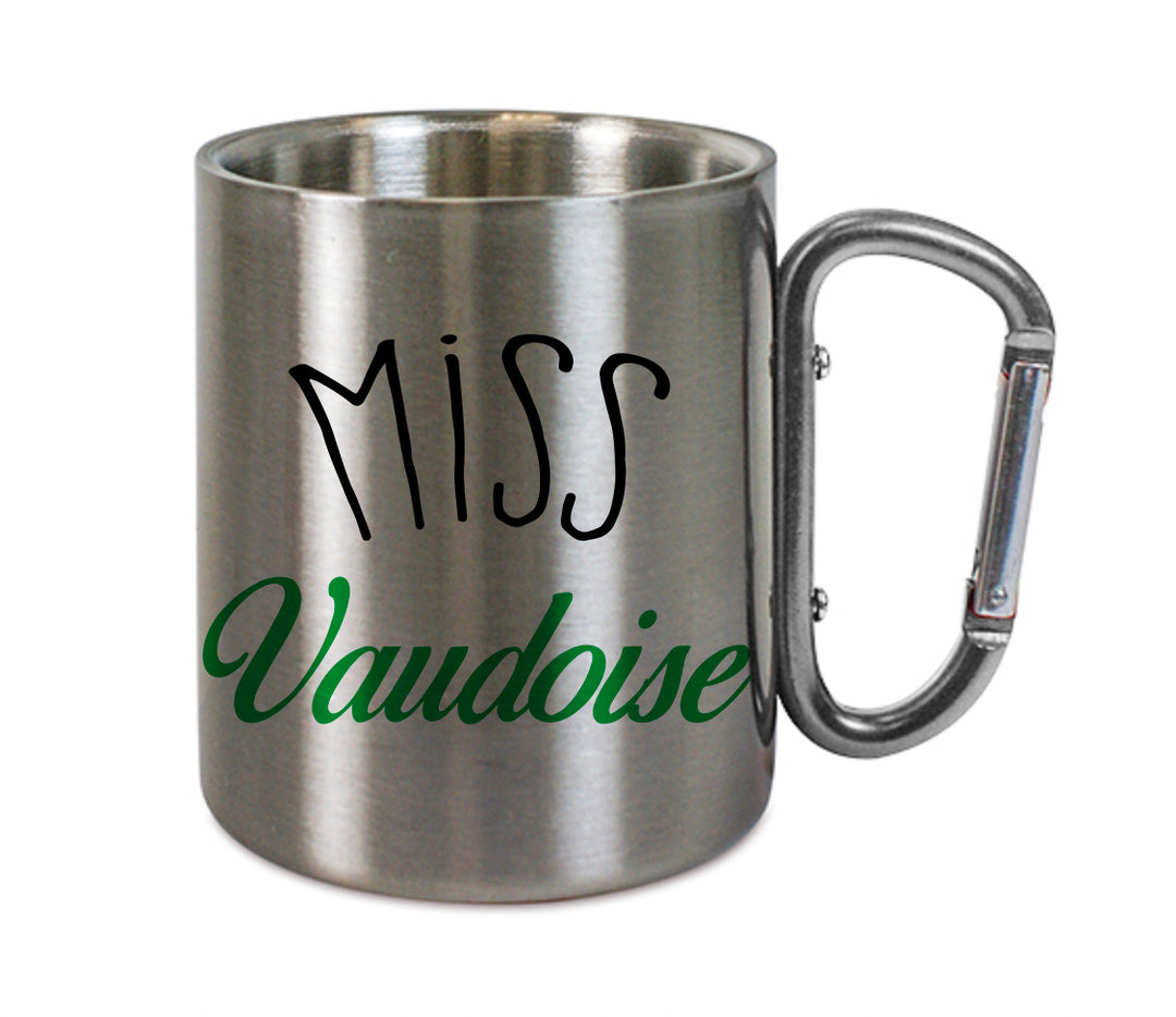 Mug inox mousqueton personnalisé Miss Vaudoise