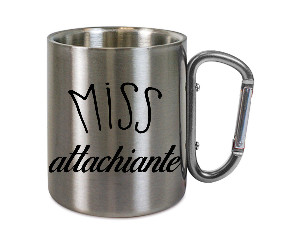 Mug inox mousqueton personnalisé Miss attachiante