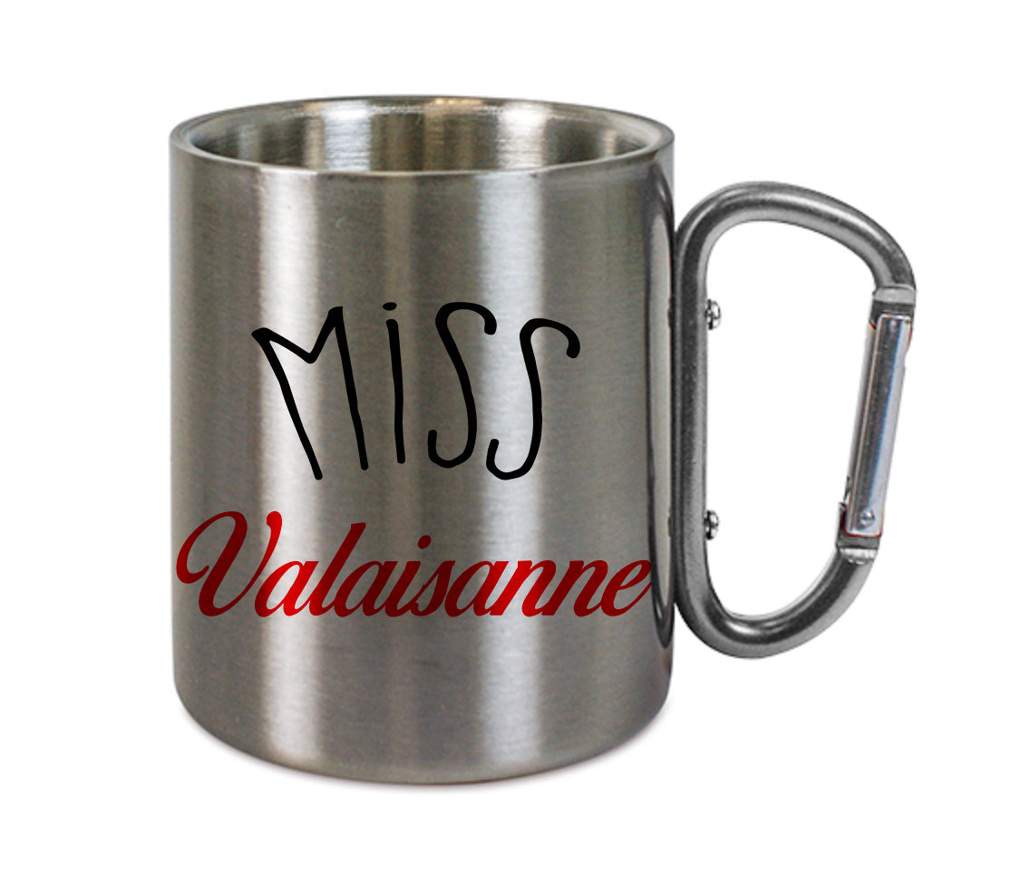 Mug inox mousqueton personnalisé Miss valaisanne