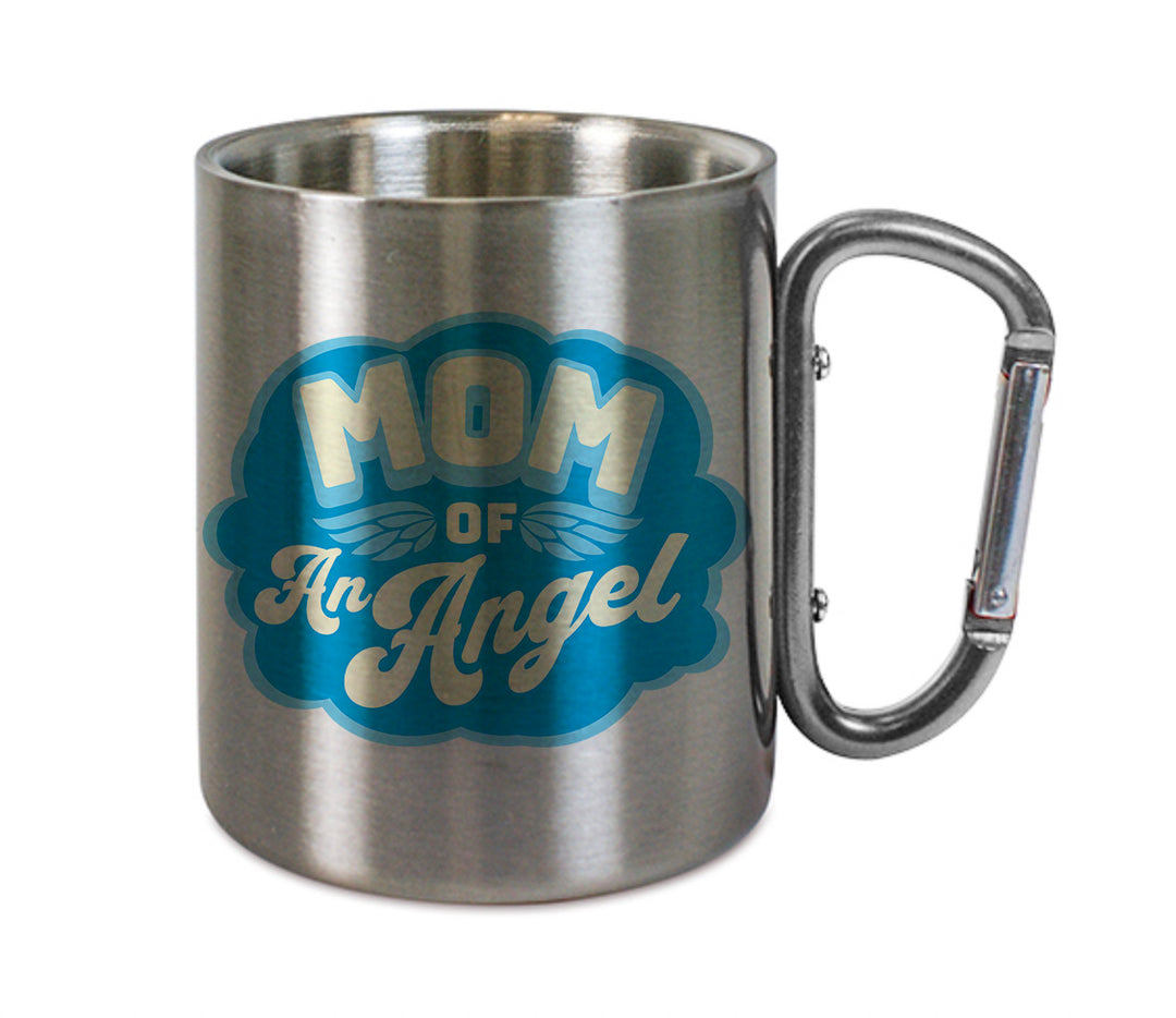 Mug inox mousqueton personnalisé Mom of an angel
