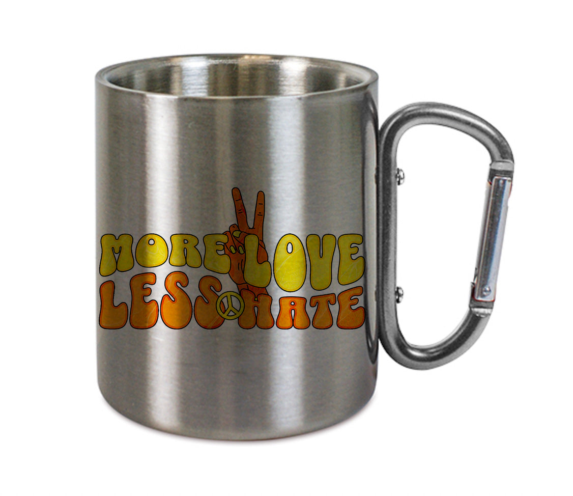 Mug inox mousqueton personnalisé More love less hate