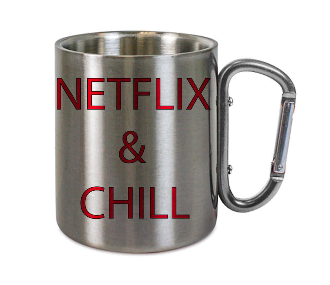 Mug inox mousqueton personnalisé Netflix and chill
