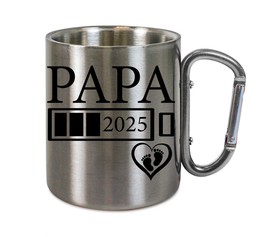 Mug inox mousqueton personnalisé Papa en 2025