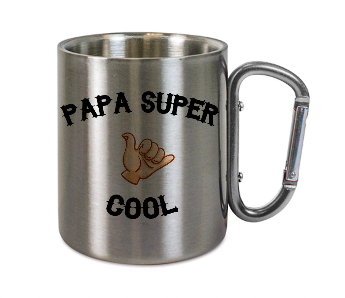 Mug inox mousqueton personnalisé Papa super cool