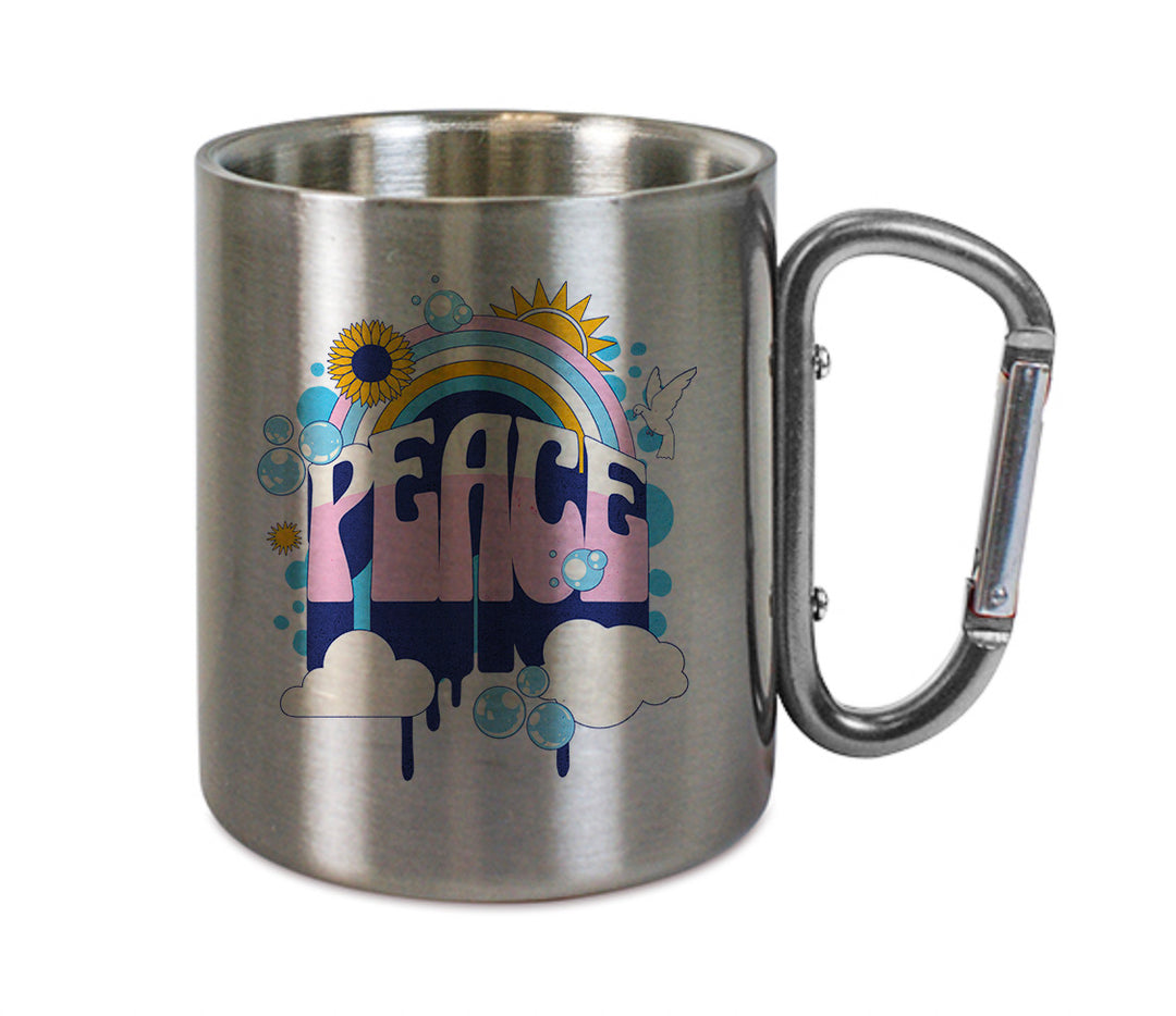 Mug inox mousqueton personnalisé Peace