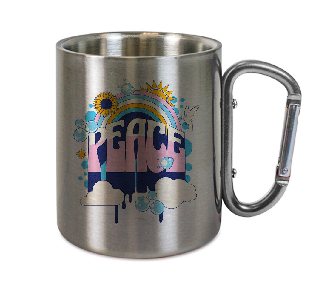 Mug inox mousqueton personnalisé Peace