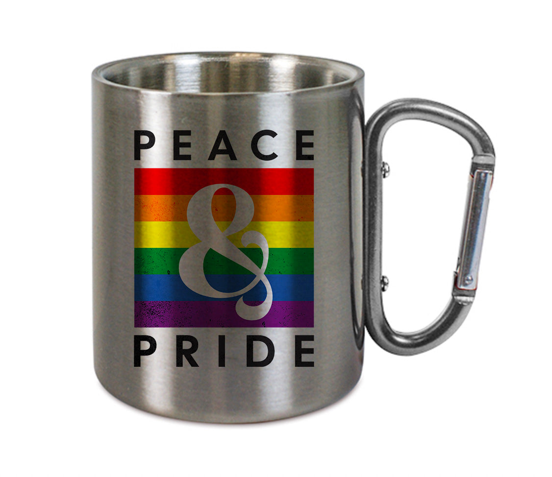 Mug inox mousqueton personnalisé Peace & Pride