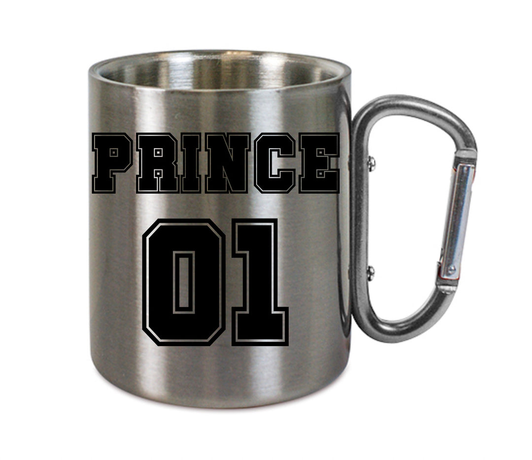 Mug inox mousqueton personnalisé Prince 01