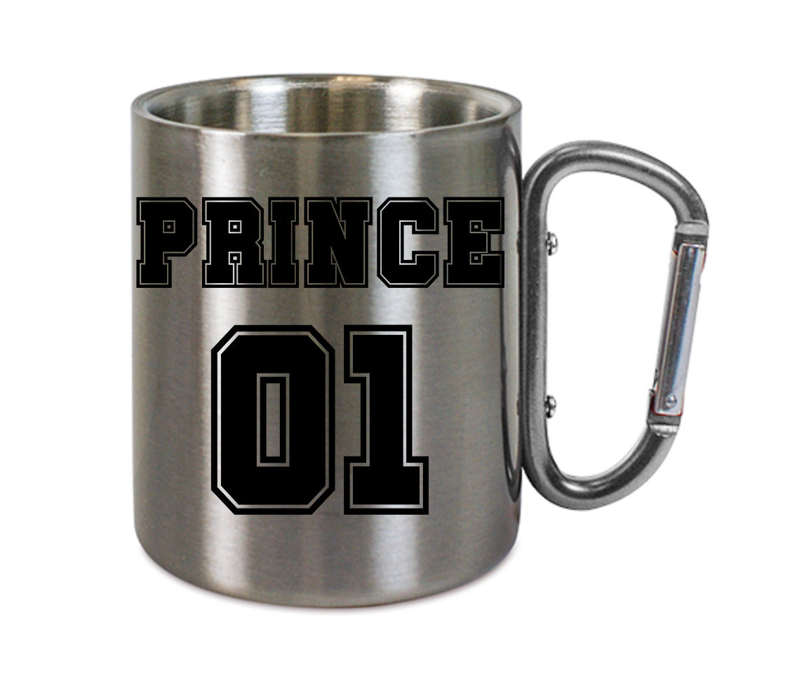 Mug inox mousqueton personnalisé Prince 01