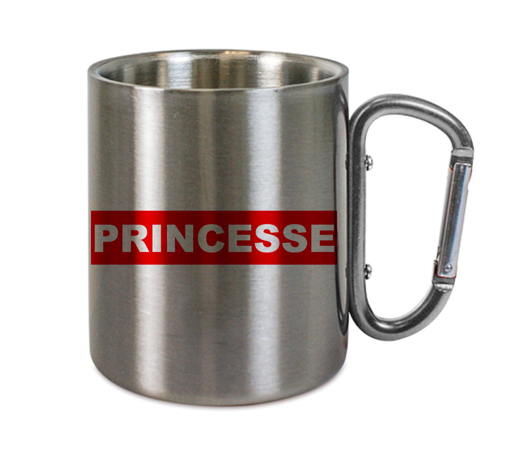 Mug inox mousqueton personnalisé Princesse