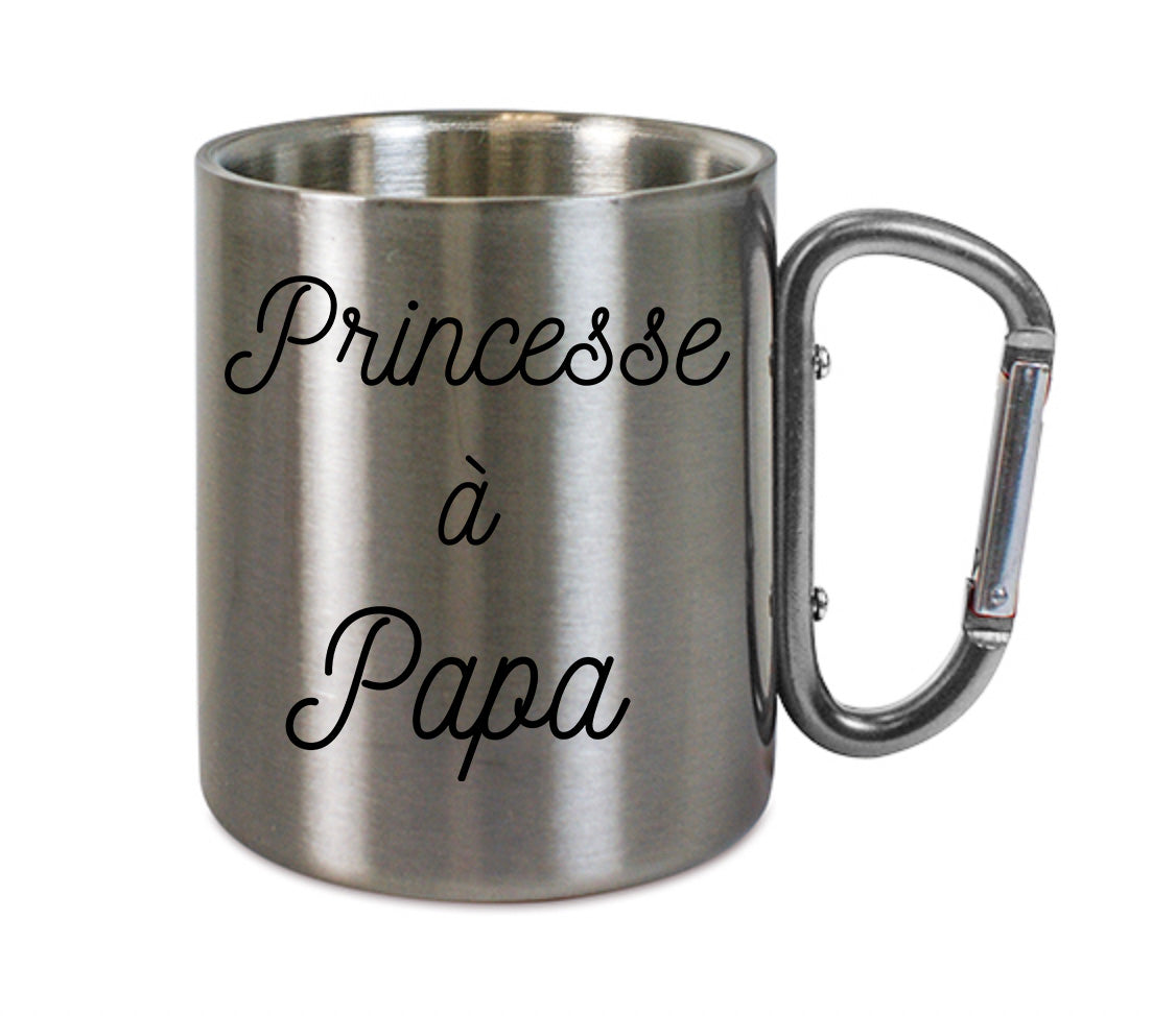 Mug inox mousqueton personnalisé Princesse a papa