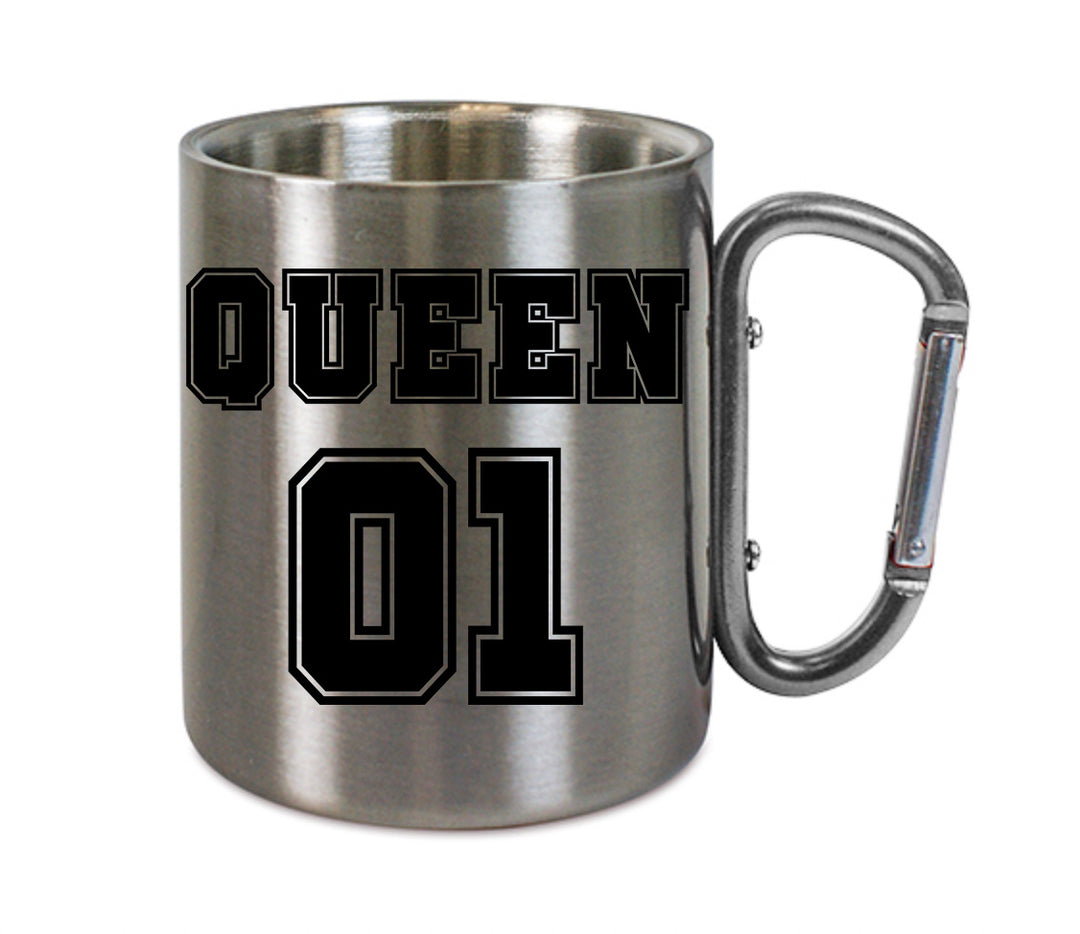 Mug inox mousqueton personnalisé Queen 01