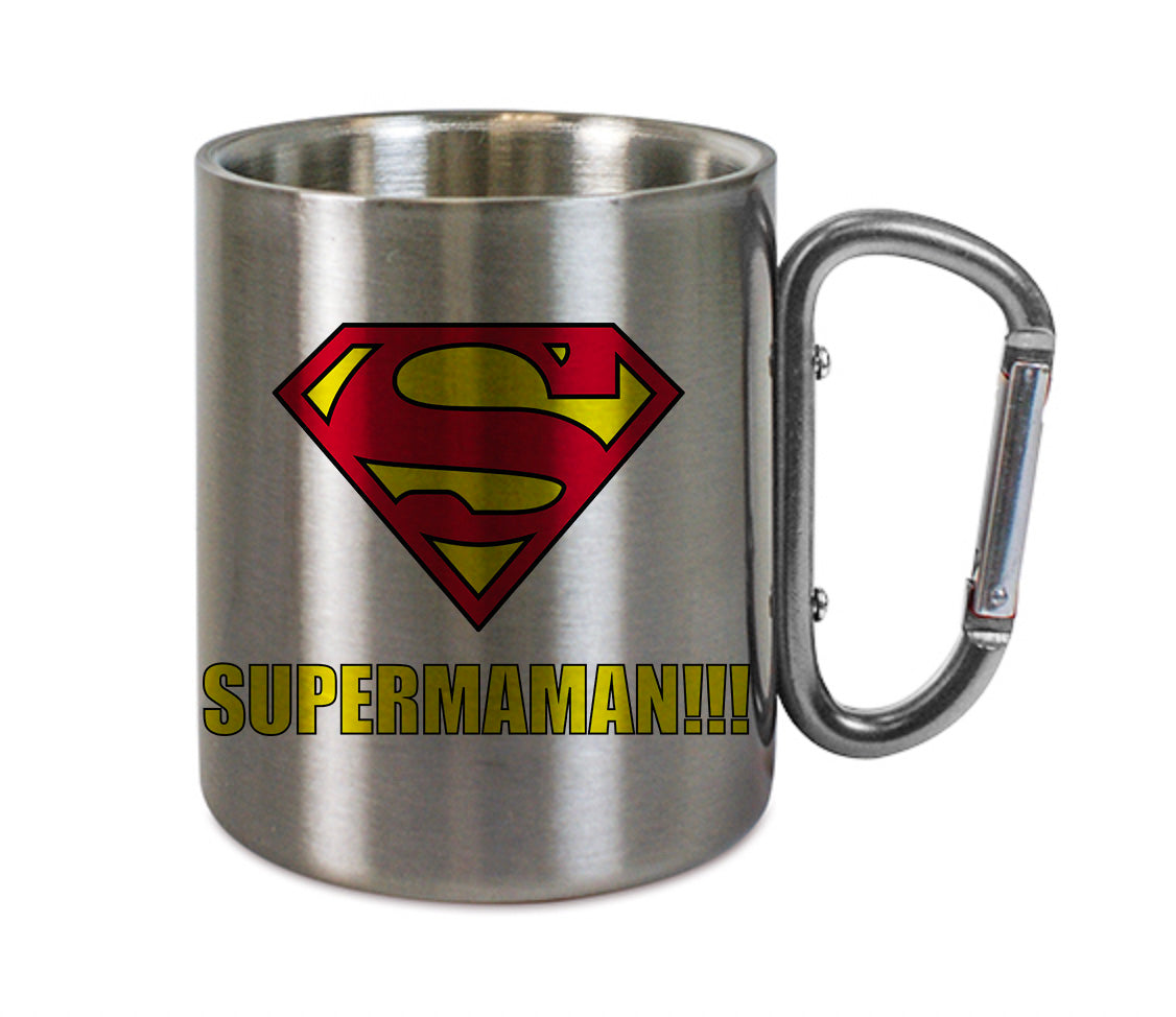 Mug inox mousqueton personnalisé Supermaman