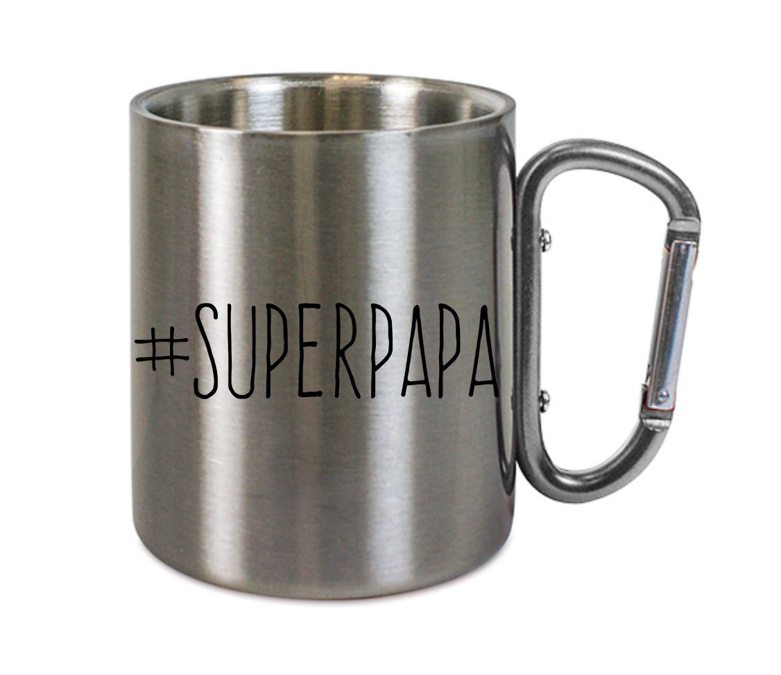 Mug inox mousqueton personnalisé Superpapa 2