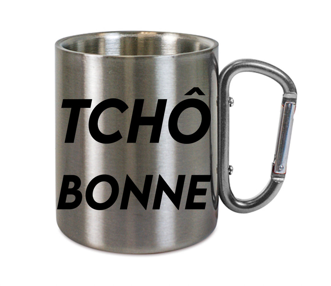 Mug inox mousqueton personnalisé Tcho bonne