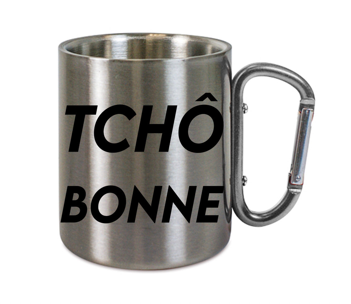 Mug inox mousqueton personnalisé Tcho bonne