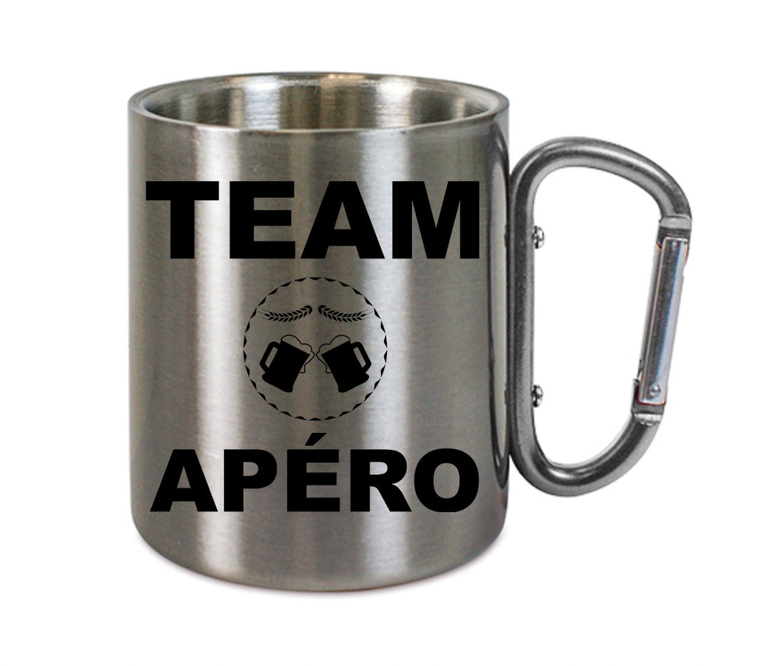 Mug inox mousqueton personnalisé Team apero
