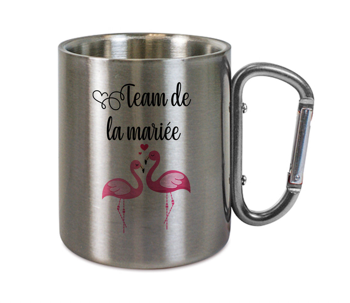 Mug inox mousqueton personnalisé Team de la mariee 2