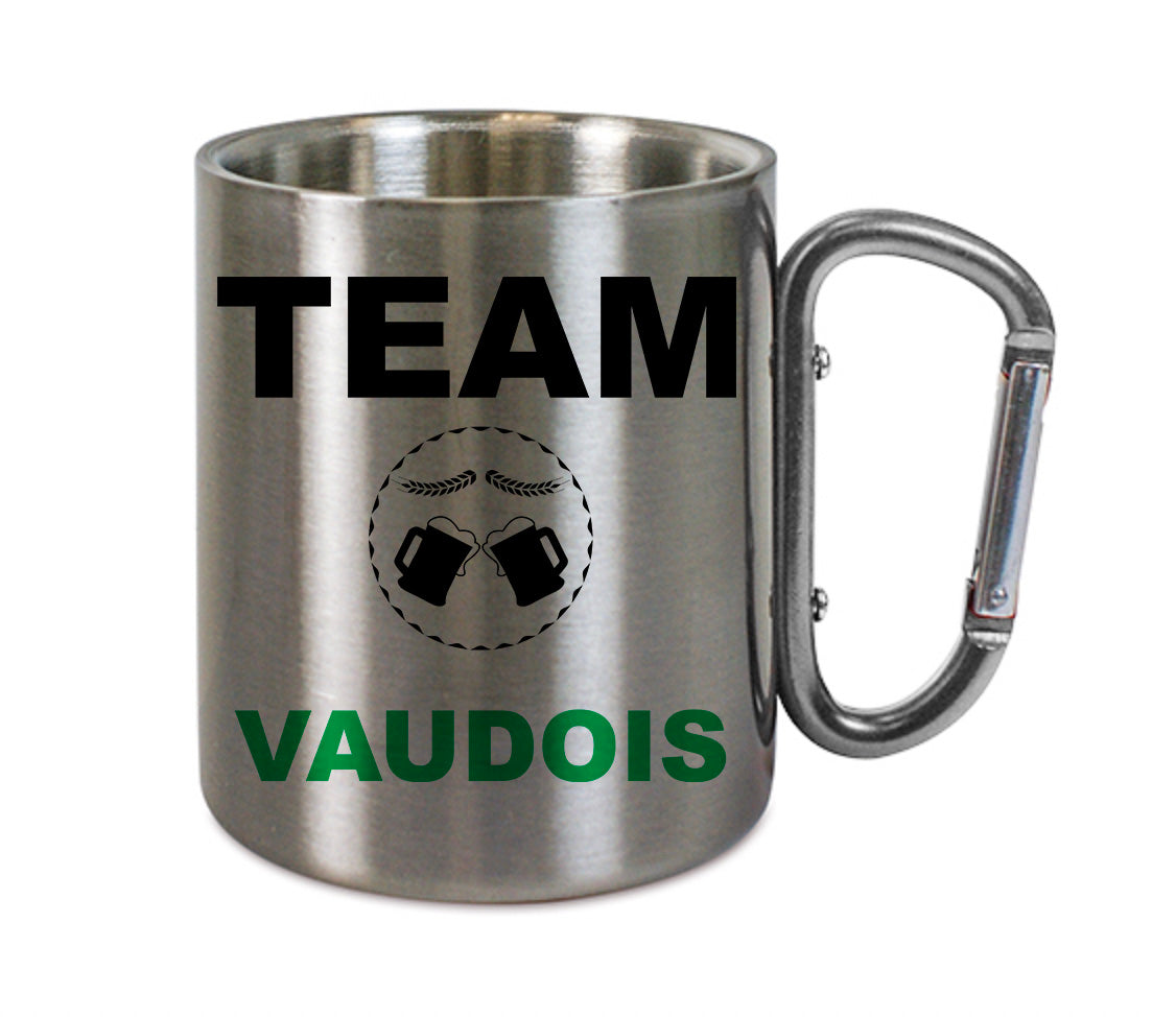 Mug inox mousqueton personnalisé Team vaudois
